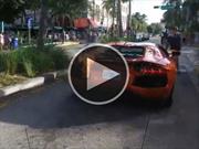 Un Lamborghini Aventador se incendia en Miami 