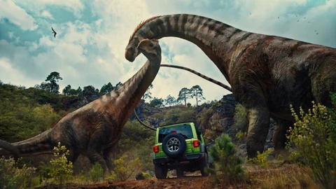 Jeep Wrangler 4Xe protagoniza el comercial de Jurassic World Rebirth