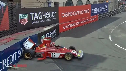 Leclerc chocó el Ferrari F1 de Niki Lauda durante exhibición en Mónaco