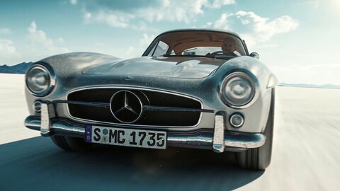 Una impresionante animación del icónico Mercedes 300 SL "Alas de gaviota"