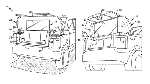 Ford quiere que tu F-150 Lightning seaun cine portátil y patentan un sistema para su cajuela/cofre