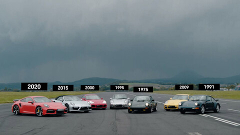Todas las generaciones del Porsche 911 Turbo compiten en el famoso cuarto de milla