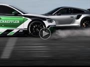 De reversa: Curiosa pelea entre Audi RS3 eléctrico y Porsche 911 GT2 RS