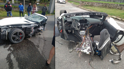 Este Mercedes-AMG GT-C protagonizó un aparatoso accidente en Brasil