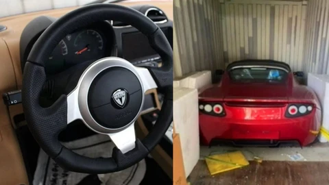 Encuentran tres Tesla Roadster nuevos en un contenedor