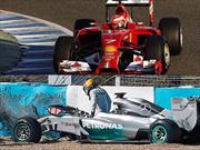 F1: Ferrari es el más rápido, Hamilton choca su Mercedes W05