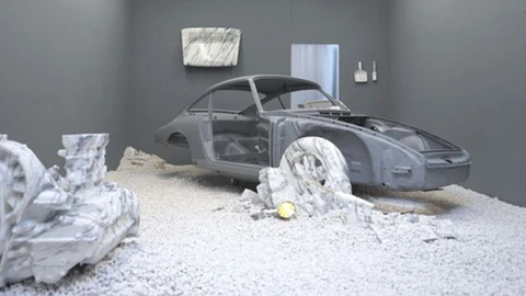 Porsche 911 inspira esculturas de mármol que recrean sus piezas