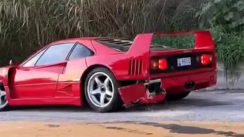 Viral: chocaron la Ferrari F40 de Lando Norris en las afueras de Mónaco