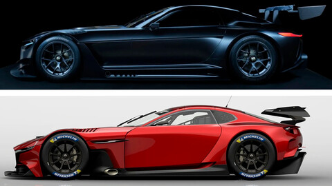 Toyota GR GT3 Coupé y Mazda RX-Vision GT3 Concept son muy parecidos
