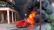 Ferrari F40 en llamas