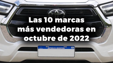 Las 10 marcas automotrices más vendedoras en Argentina en octubre de 2022