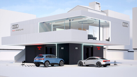 Audi propone estaciones de recarga rápida VIP para sus eléctricos
