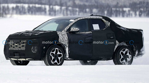 Hyundai Santa Cruz es captada en pruebas invernales