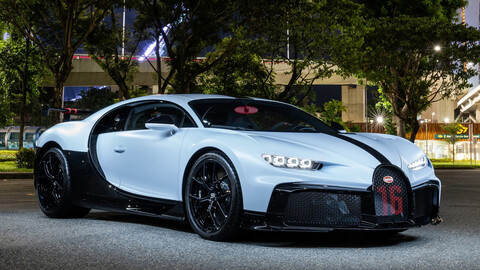 Bugatti Chiron Pur Sport es el anfitrión de la sala de exhibición en Singapur